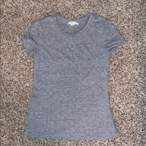 a grey short sleeved t-shirt